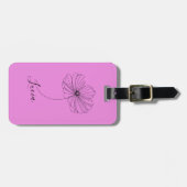 10月コスモスパーソナライズされた誕生フラワーギフト ラゲッジタグ (正面横)