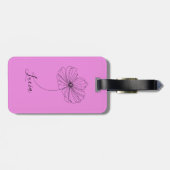 10月コスモスパーソナライズされた誕生フラワーギフト ラゲッジタグ (裏面横)