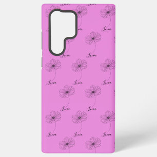 10月コスモスパーソナライズされた誕生フラワーギフト SAMSUNG GALAXY S22 ULTRAケース