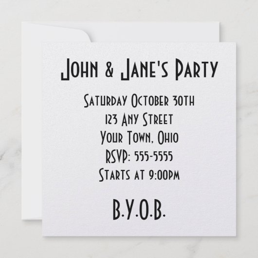 10月シャワーキャットシルエットアットウィンドウ2 B&W 招待状 (裏面)