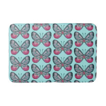 10月ティール（緑がかった色）グラスウィングバタフライパターンデザイン