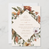 10月トーンズオータムフローラ結婚式招待状 (正面)