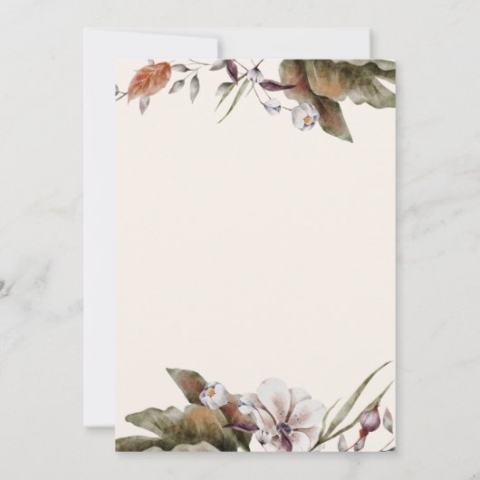 10月トーンズオータムフローラ結婚式招待状 (裏面)