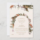 10月トーンズオータムフローラ結婚式招待状 招待状 (正面)