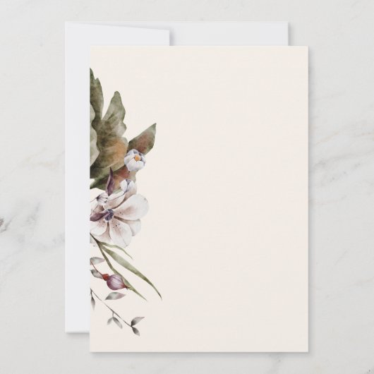 10月トーンズオータムフローラ結婚式招待状 招待状 (裏面)