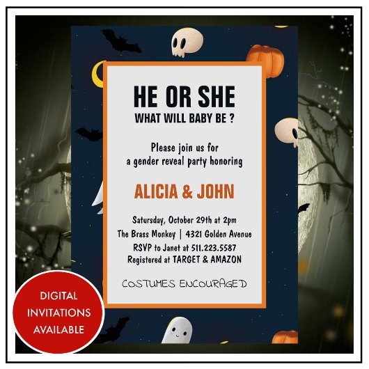 10月ハロウィンジェンダーの発表 招待状