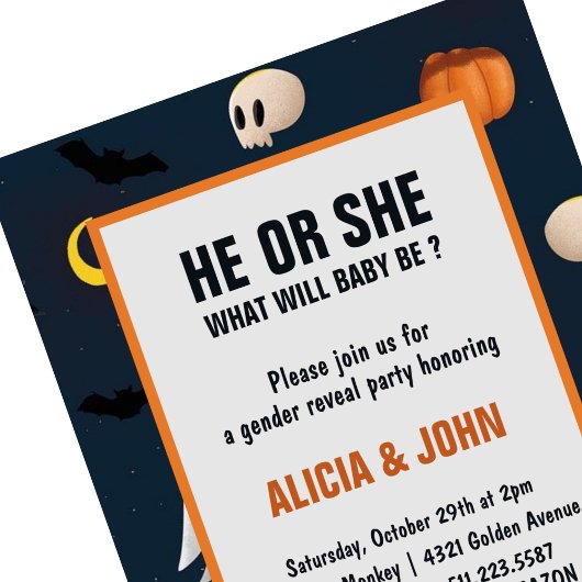 10月ハロウィンジェンダーの発表 招待状