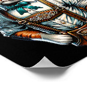 10月パーティーキャットドイツおもしろいバイエルンLederhosen ポスター (角)