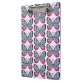 10月ピンクグラスウィングバタフライパターンデザイン クリップボード (左)