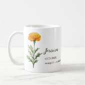 10月マリゴールド誕生花月名ギフト コーヒーマグカップ (左)