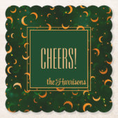 10月三日月&星グリーン《写真》ぼけ味パターン ペーパーコースター (正面)