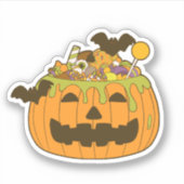 10月不気味ハロウィンキャンディパンプキン シール (正面)