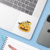 10月不気味ハロウィンキャンディパンプキン シール (ノートパソコンとiPhone)