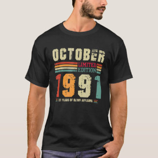 10月以来31歳のレトロ素晴らし誕生日 Tシャツ