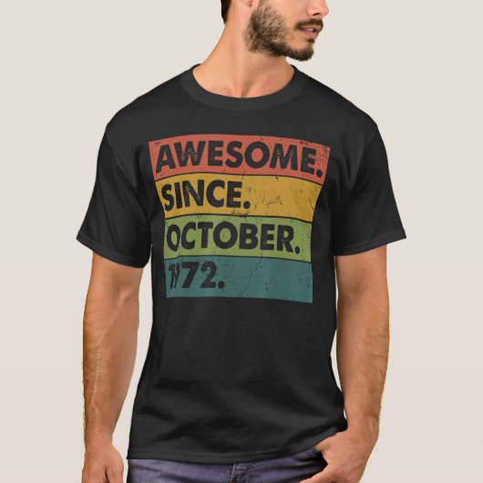 10月以来50歳素晴らし50誕生日 Tシャツ (正面)