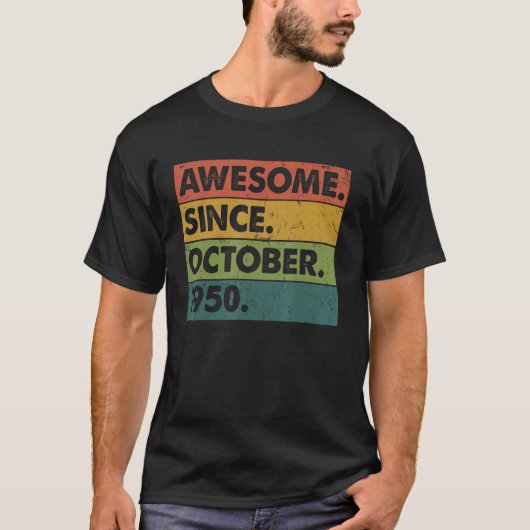 10月以来72歳72素晴らし誕生日 Tシャツ (正面)