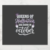 10月生まれのハロウィンクイーンズの誕生日 スパークリングワインラベル (シングルラベル)