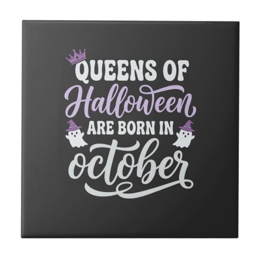 10月生まれのハロウィンクイーンズの誕生日 タイル (正面)