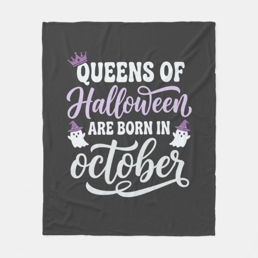 10月生まれのハロウィンクイーンズの誕生日 フリースブランケット (正面)