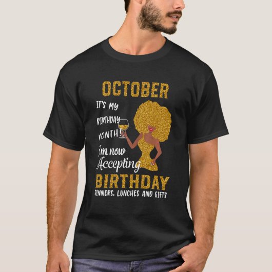 10月私の誕生日月Bを受け入れる Tシャツ (正面)