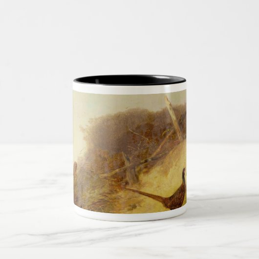 10月第1のキジの上で歩くこと(Alを見て下さい ツートーンマグカップ (中央)