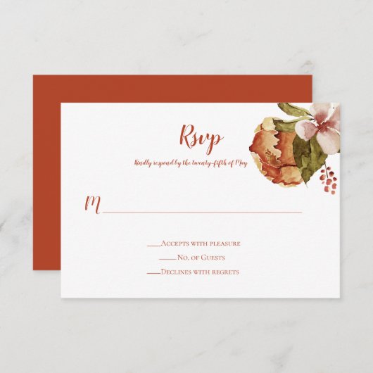 10月素朴秋の秋 出欠カード (正面/裏面)