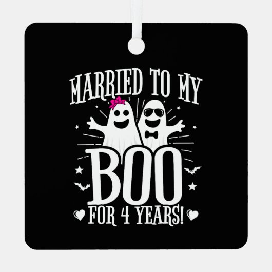 10月結婚創立おもしろい4周年 メタルオーナメント (裏面)