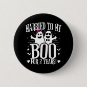 10月結婚2日おもしろい記念 缶バッジ (正面)