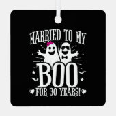 10月結婚30日おもしろい記念 メタルオーナメント (裏面)