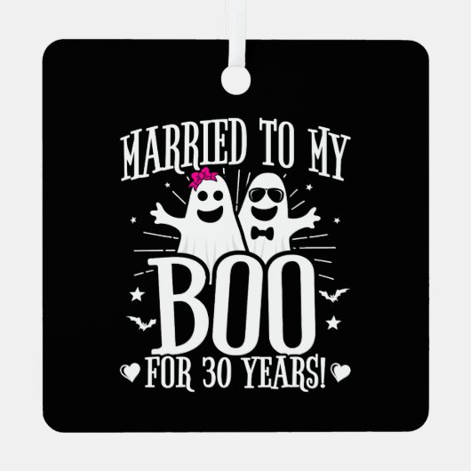 10月結婚30日おもしろい記念 メタルオーナメント (裏面)