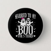 10月結婚5おもしろい周年記念 缶バッジ (正面)