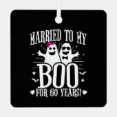 10月結婚60日おもしろい記念 メタルオーナメント (裏面)