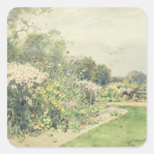 10月花 スクエアシール (正面)