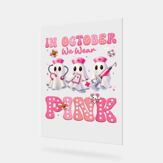 10月衣服ピンクブーナースハロウィーンコスチュームウォム アクリルサイン (傾斜)