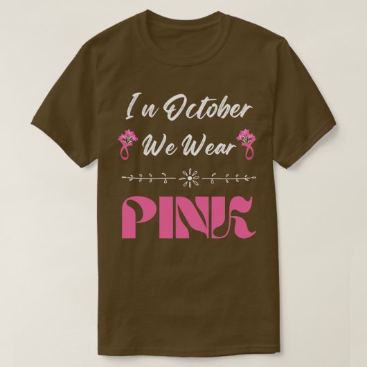 10月衣服ピンク認識度 Tシャツ (デザイン正面)