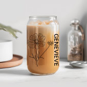 10月誕生フラワーコスモス名前をカスタムする ガラス缶