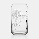 10月誕生フラワーコスモス名前をカスタムする ガラス缶 (正面)