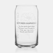 10月誕生フラワーマリゴールド名前をカスタムする ガラス缶 (裏面)