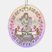 10月誕生日エンジェルバースデーカスタムオーナメント セラミックオーナメント (左)