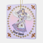 10月誕生日エンジェルバースデーカスタムオーナメント セラミックオーナメント (左)