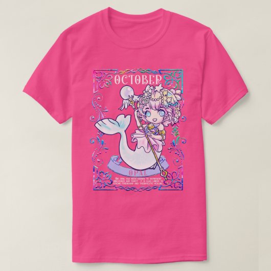 10月誕生日オパールマーメイド Tシャツ (デザイン正面)