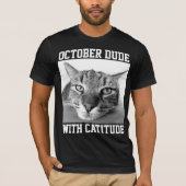 10月誕生日Tシャツメンズ猫好き Tシャツ (正面)