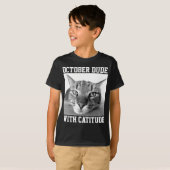 10月誕生日Tシャツメンズ猫好き Tシャツ (正面フル)
