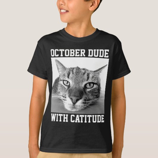 10月誕生日Tシャツメンズ猫好き Tシャツ (正面)