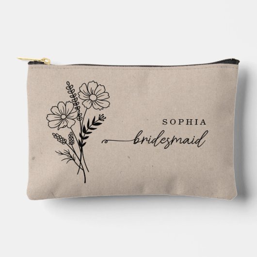 10月誕生月フラワーブライアッパーソナライズされたドメイド アクセサリーポーチ (正面)