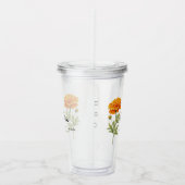 10月誕生月フラワーマリゴールドパーソナライズされた アクリルタンブラー (右)
