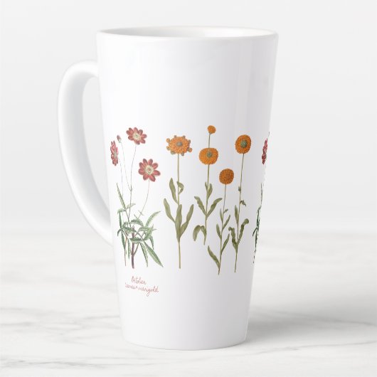 10月誕生月ヴィンテージ花ラテマグ カフェラテマグ (左アングル)