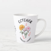 10月誕生月花クリスチャンパーソナライズされた カフェラテマグ (右)