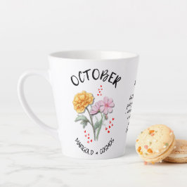 10月誕生月花クリスチャンパーソナライズされた カフェラテマグ