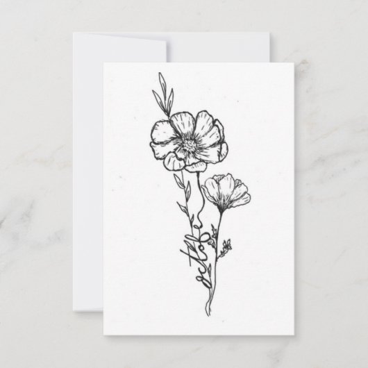 10月誕生花誕生日カードCosmo ノートカード (正面)